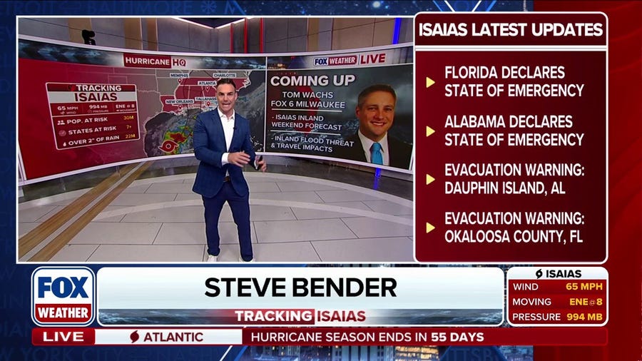 Isaias prompts evacuations in Alabama and Florida ahead of Gulf Coast impact