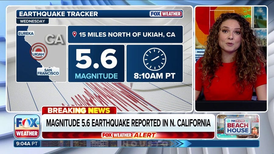 Magnitude 5.6 earthquake strikes Northern California, triggering widespread shaking