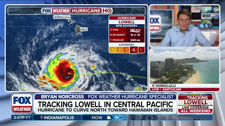 Category 4 hurricane treks toward Hawaii, potentially making rare direct hit