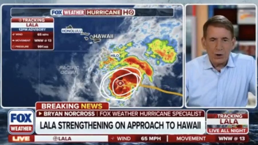 Latest Exclusive Analysis on Lala as it continues to intensify toward Hawaii for a rare near-landfall