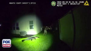 Alligator trespasses into the backyard of a Florida home