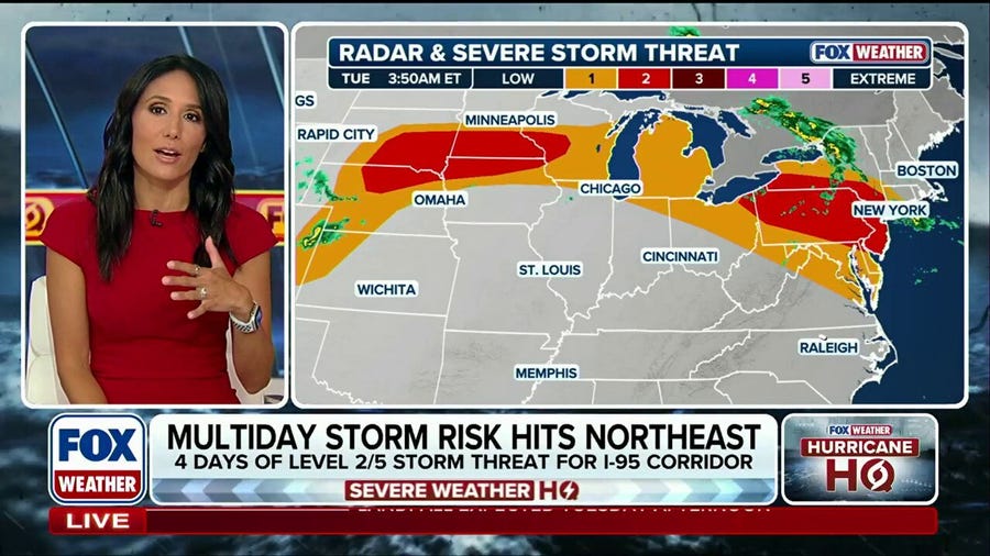 Multiday severe weather threat targets millions across the Northeast