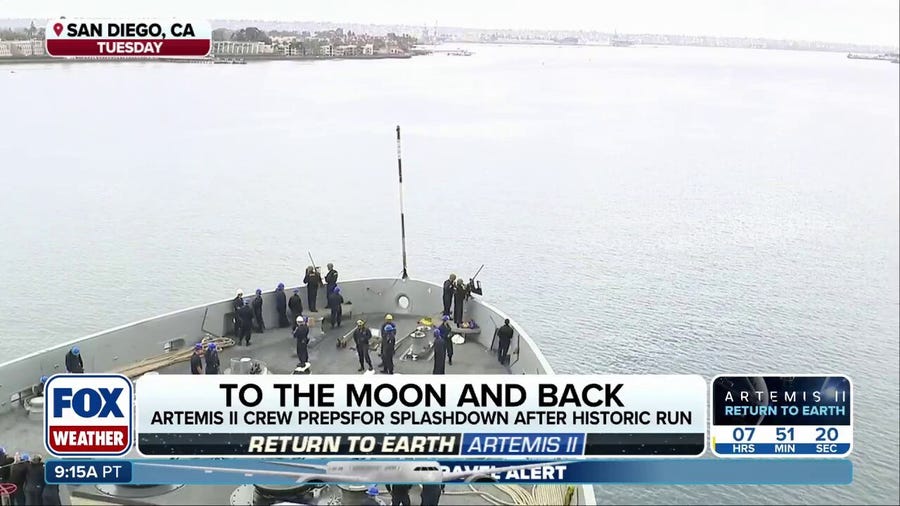 U.S. Navy, First Air Force ready for Artemis II splashdown in California