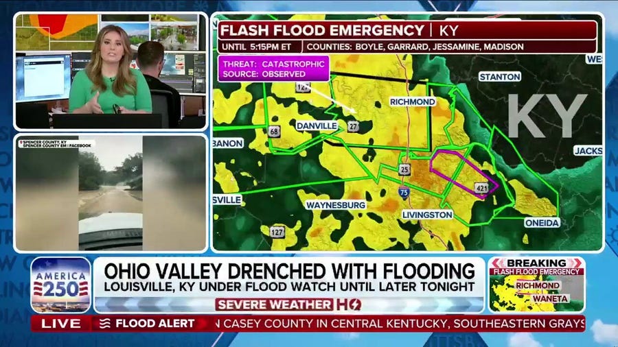 Multiple Flash Flood Emergencies issued as life-threatening flooding swamps Kentucky