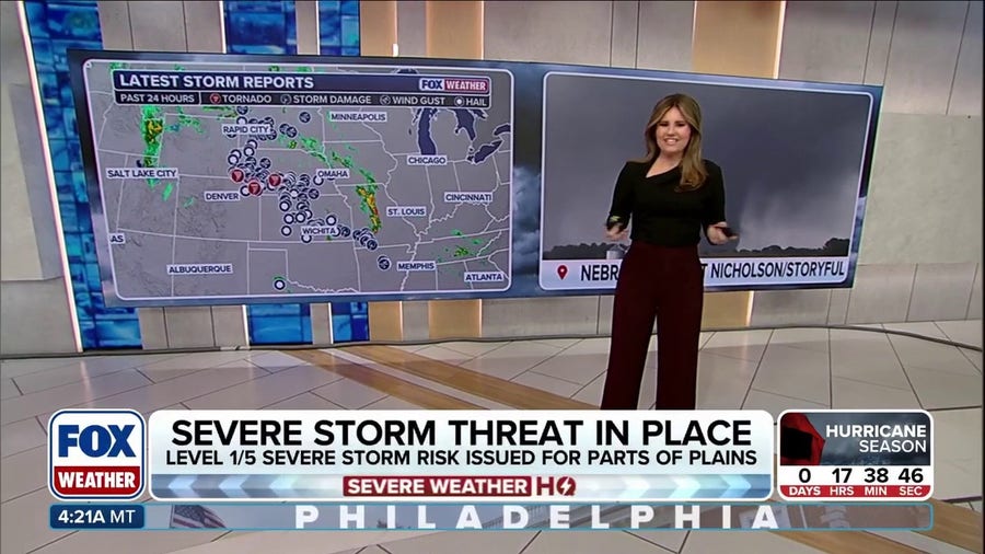 Severe storms reignite across the Plains with potential for hail and damaging winds