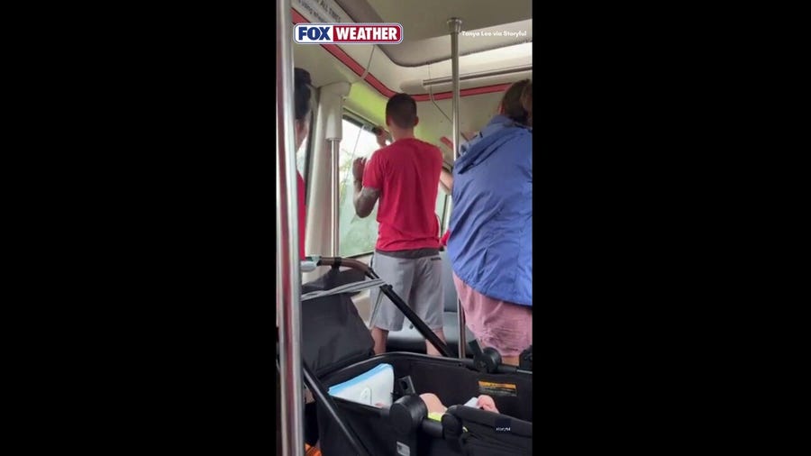 A monorail full of passengers at Disney World in Florida became stuck after being struck by lightning