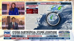 Subtropical Storm Josephine to race away from East Coast, lashing New England with strong wind gusts