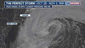 Satellite footage shows the historic Perfect Storm