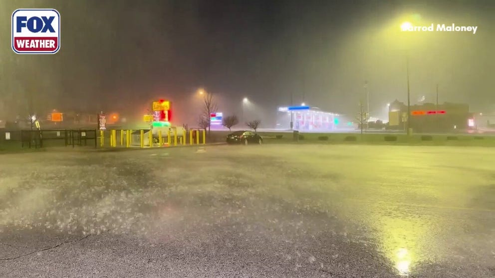 Locals in Elkhorn, Wisconsin, experienced heavy rain this weekend as parts of the state are under a flood threat this week.