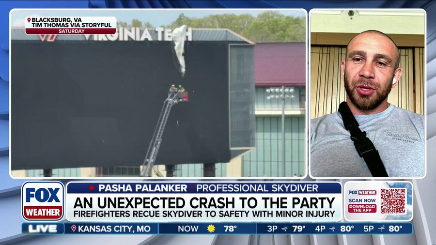 Skydiver shares firsthand account of viral stadium mishap triggered by unexpected gusty winds