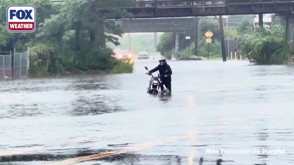 Drivers navigate Sunday flash flooding in New Haven, Connecticut | Latest Weather Clips