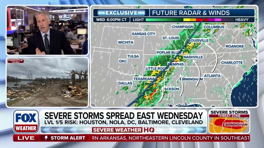 Severe storms threaten Eastern and Central US