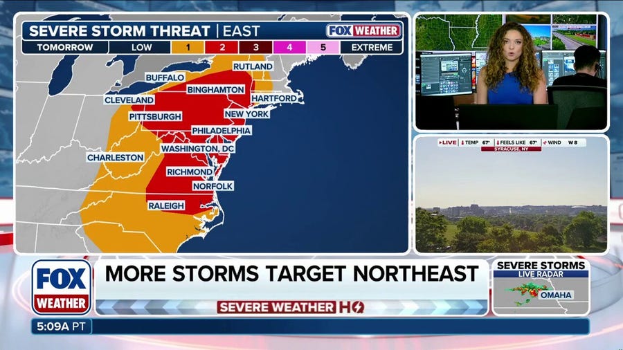 Millions at risk as renewed threats of destructive winds, possible tornadoes loom for Northeast