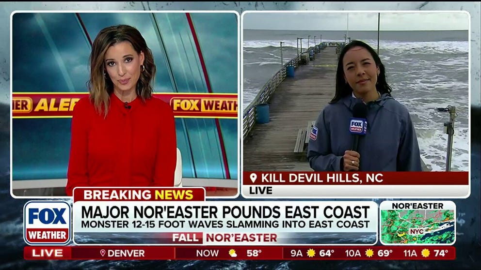FOX News Multimedia Reporter Chelsea Torres reports from Kill Devil Hills, North Carolina, where intense winds and rough surf continue to cause coastal erosion amid the Nor'easter this weekend.