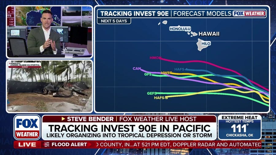 Tracking Invest 90E as it targets the Hawaiian Islands