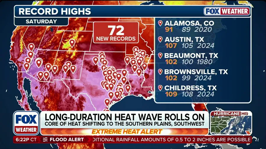 Record heat locks in across the southern US for the foreseeable future