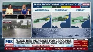 Bertha moisture, stalling front fuel dangerous Mid-Atlantic, Carolinas flood risk