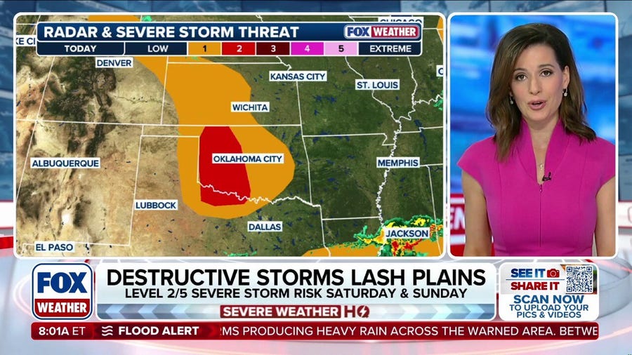 Destructive storms set to lash the Plains with damaging winds and large hail 