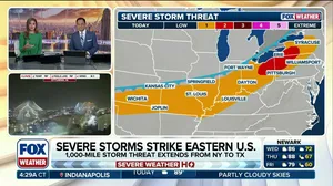 Severe weather threat targets 1,000-mile corridor from Plains to New York, fueling flood threat