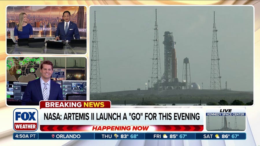 NASA gives "go" for Artemis II launch as countdown begins for historic moon mission