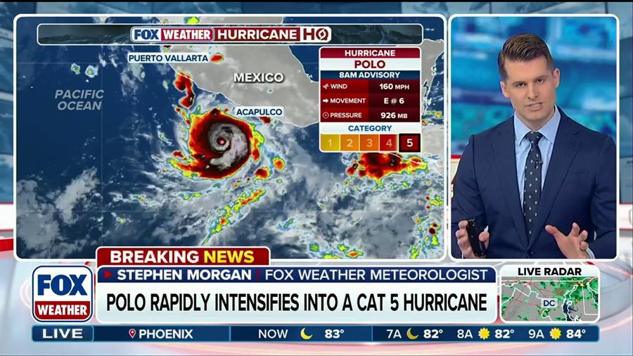 Hurricane Polo undergoes extreme rapid intensification, becoming monster Category 5 storm