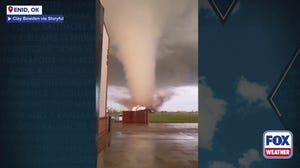 Watch: Massive stovepipe tornado blasts area next to Vance Air Force Base