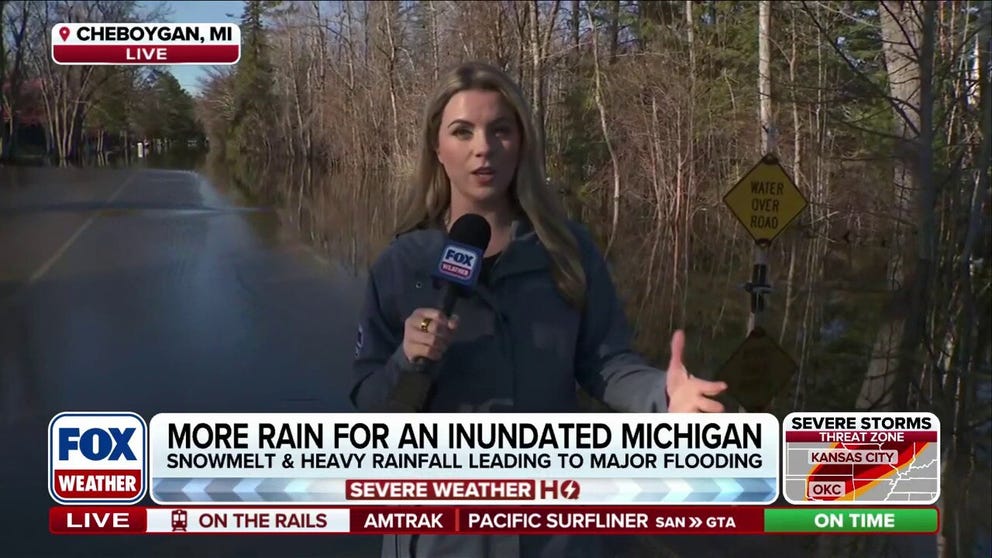 Homeowners across northern Michigan are unable to clean up amid record-breaking inundation caused by heavy rain and the melting of a historic winter snowpack. Governor Gretchen Whitmer said on Thursday that the state is still in crisis mode. FOX Weather Correspondent Katie Byrne has the latest from Cheboygan, where officials are trying to prevent the river from overtopping the city's dam.