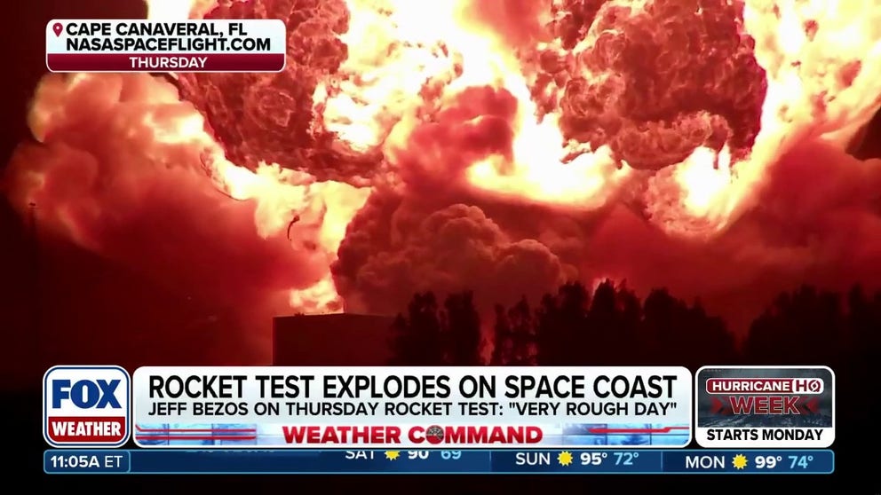 Floridians were both amazed and alarmed when the Blue Origin rocket exploded on the launch pad at Cape Canaveral Space Force station along Florida's Gulf Coast Thursday night. FOX Weather Correspondent Katie Byrne talks about the shocking moment, including the last time we saw something like this happen.