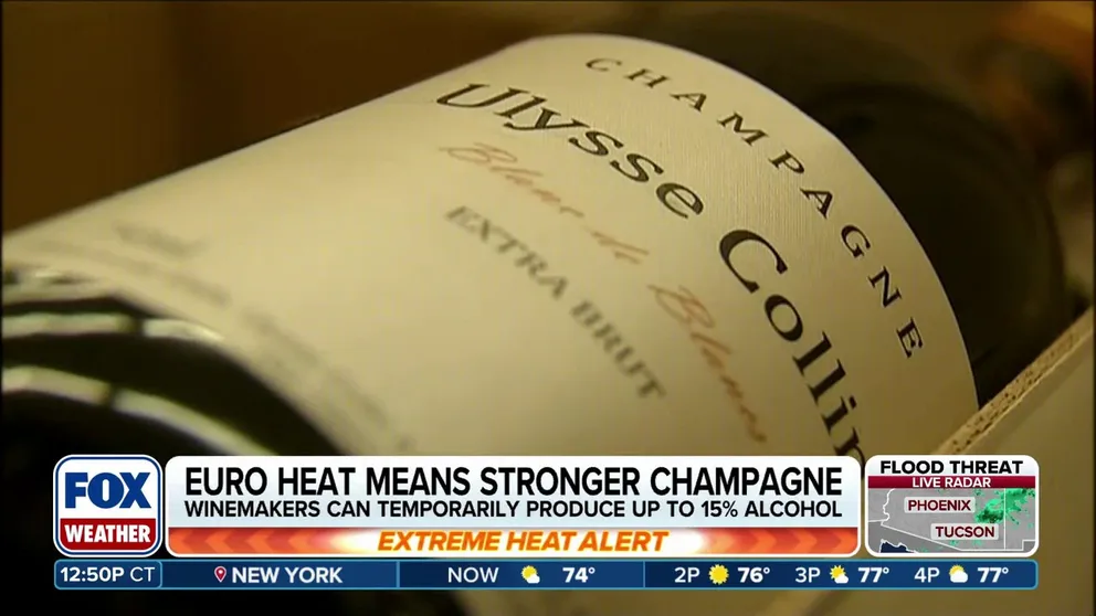This summer, France experienced a record-breaking heat wave that caused grapes to ripen faster than usual. Now, winemakers may temporarily produce Champagne with an alcohol content as high as 15%. Daniela Garrido, a wine and travel contributor, joins FOX Weather to discuss the impact of extreme heat on Champagne production.