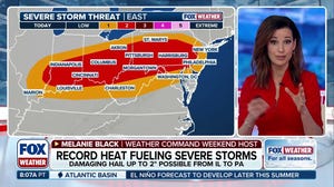 Record heat fuels severe storms, heavy rain threat across Eastern U.S., with large hail and tornado potential