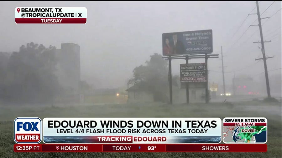 Edouard continues to slam Texas with over 17 inches of rain reported 