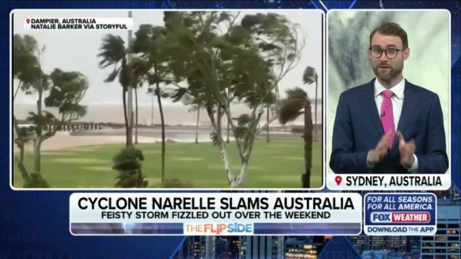 The unique journey of Cyclone Narelle in Australia