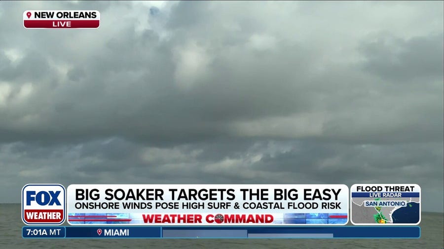 Heavy rain, flood threat and gusty winds targeting New Orleans