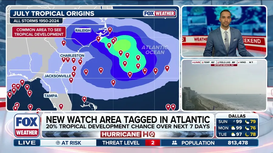 Area to watch in the Atlantic has chance of developing into Tropical Storm Bertha