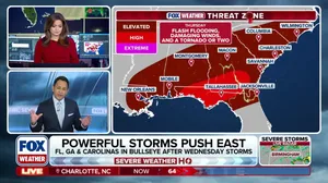 Severe weather threat shifts east, after tornadoes slam Mississippi Wednesday