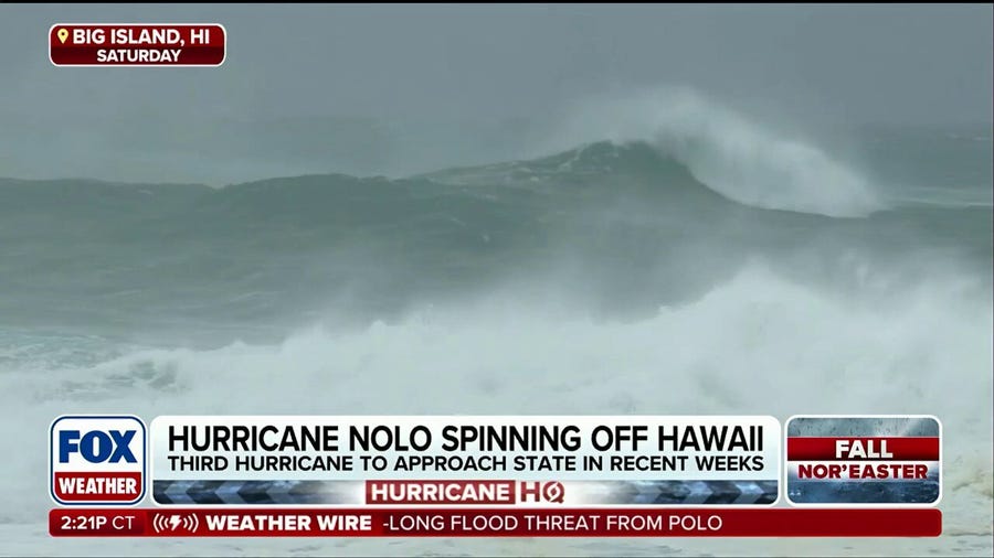 Hurricane Nolo slowly moves away from Hawaii, triggering heavy rain and powerful wind gusts