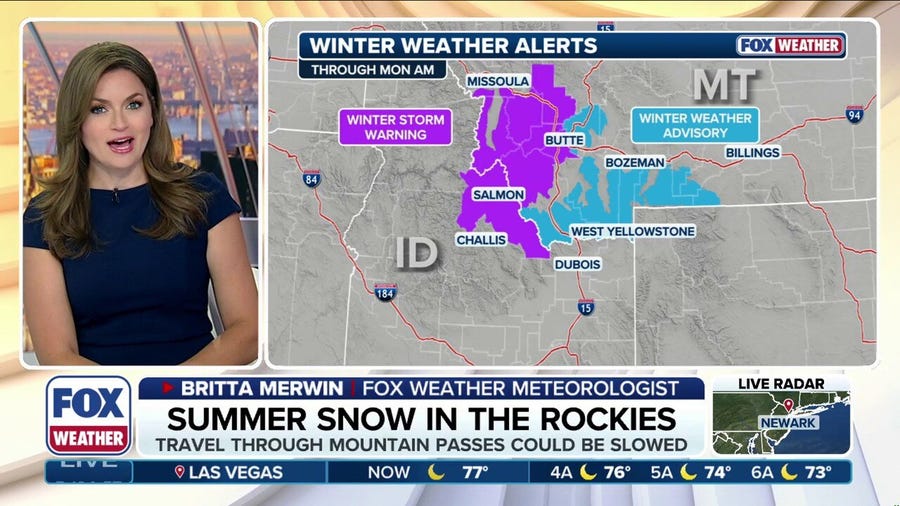 Rare winter weather puts summer on hold in the Rockies as snow falls