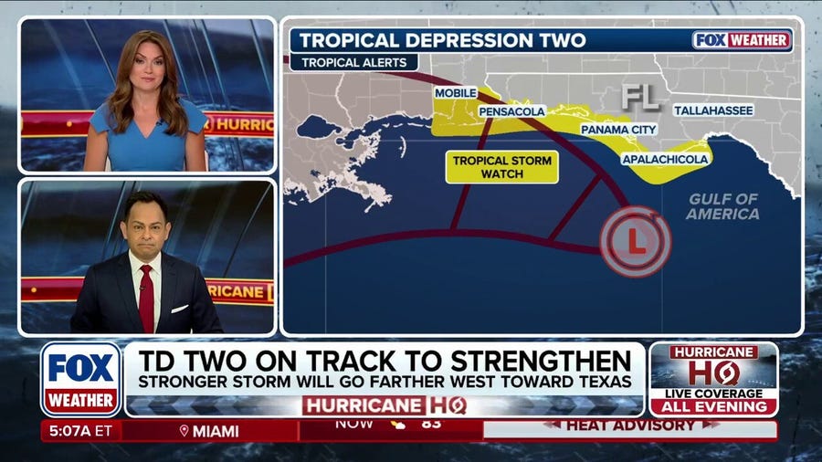 Tropical Depression Two expected to become Tropical Storm Bertha later Monday