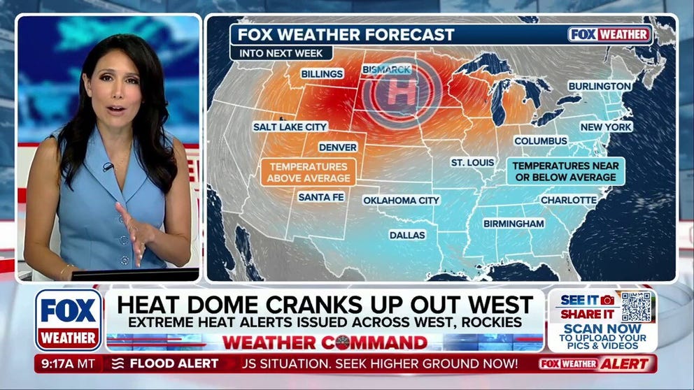 After deadly holiday weekend heat targeted much of the East, now, it's the West's turn. More than a dozen U.S. states are under heat alerts as a dangerous heat wave threatens to engulf much of the West, with record-challenging temperatures threatening millions through the weekend. FOX Weather Meteorologists Marissa Torres and Stephen Morgan break down the potentially record-breaking heat wave, where records could fall and how long the dangerous heat will last.