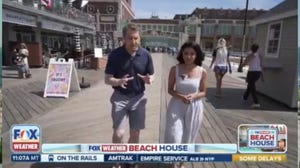 FOX & Friends First Co-host Todd Piro and FOX Weather Meteorologist Marissa Torres tour Asbury Park, NJ  