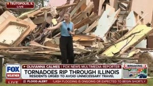 Tornadoes rip through Illinois leaving behind debris covered roads and downed trees, power lines