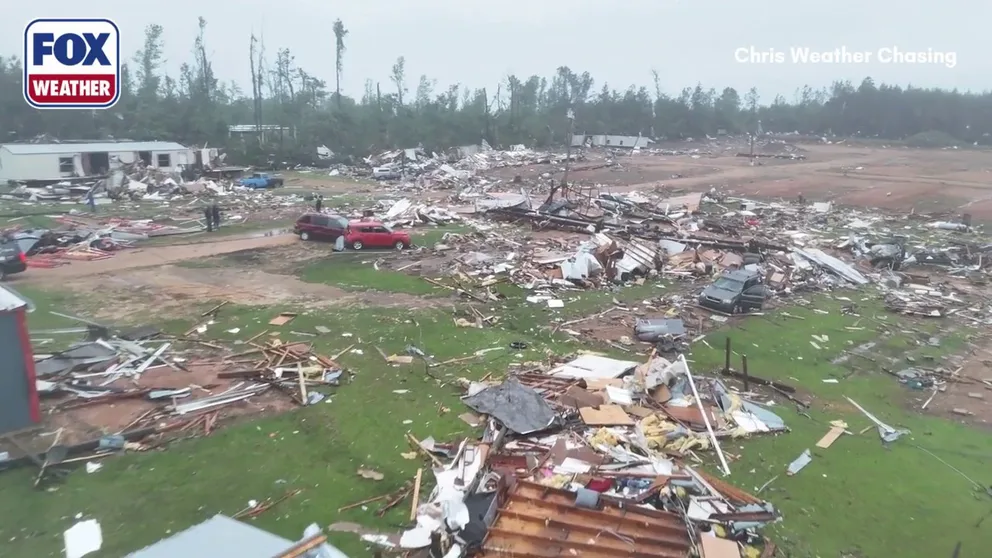 Drone footage captures the extensive damage caused by a tornado that ripped through Wash Trailer Park in Bogue Chitto, Mississippi. Lincoln County officials tell FOX Weather that there are no confirmed deaths or missing in the area.