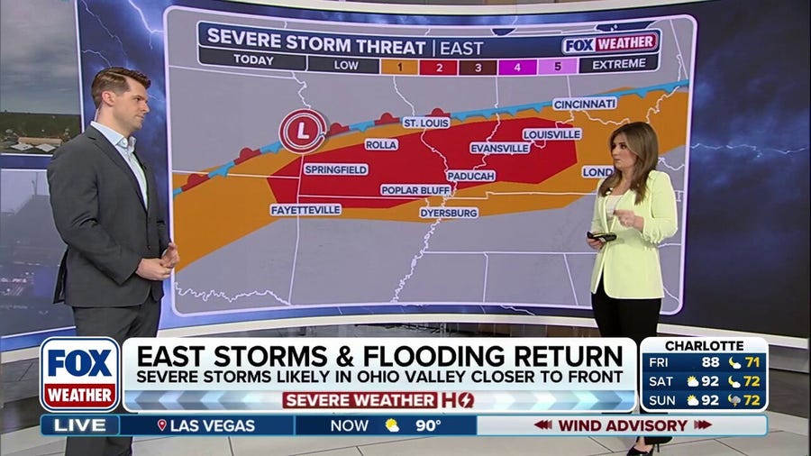 Weekend begins with flood threat across parts of Ohio Valley, rain for northeast