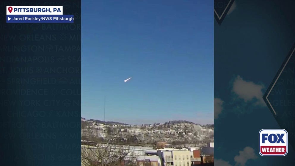 A meteor was caught on camera streaking across the sky in Pittsburgh early Tuesday. 