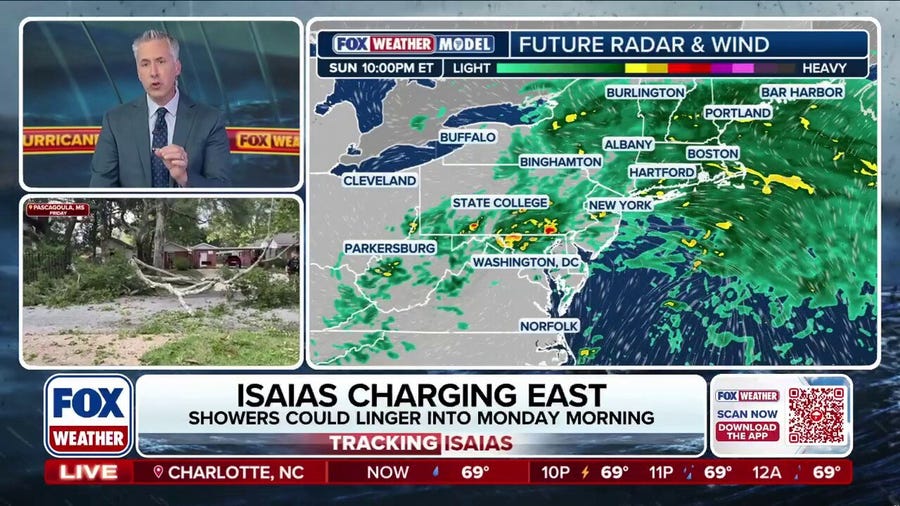 Isaias remnants sweep East with a Sunday washout expected for major cities