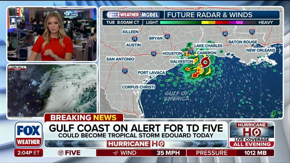 🚨ON ALERT: The Gulf Coast is on alert for Tropical Depression Five as more organized circulation develops, which can result in coastal downpours for some locations. Stay with FOX Weather for the latest:Â