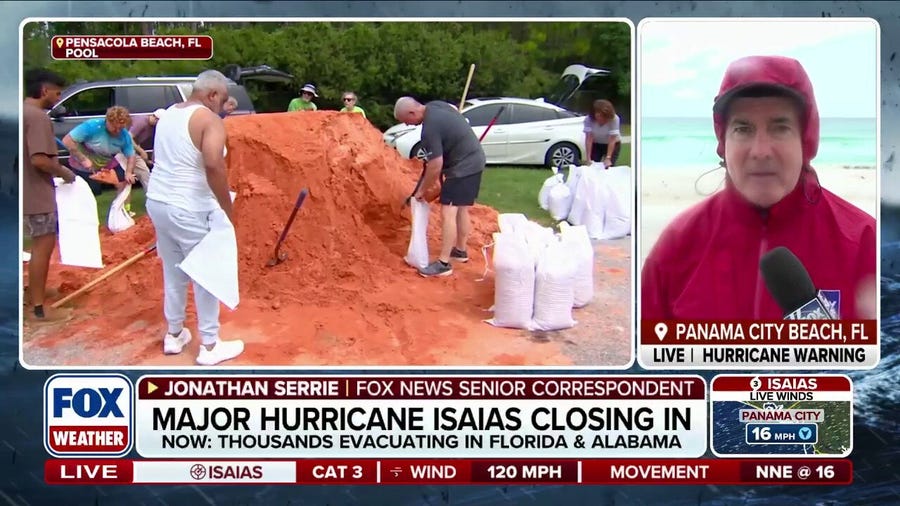 Conditions slowly worsening on Panama City Beach as Hurricane Isaias closes in on the Gulf