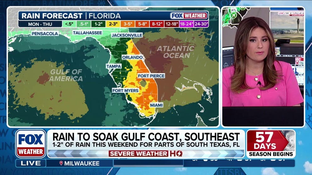 FOX Weather Meteorologist Jane Minar breaks down the looming storm threat in the Southern U.S., starting in Texas, shifting across the Gulf of Mexico, and slamming into Florida just in time for drought-stricken areas.