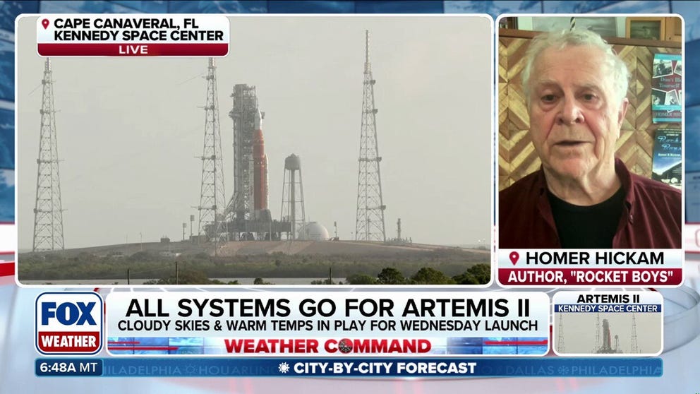 The countdown is on! Retired NASA engineer Homer Hickam joins Fox Weather just one day before the Artemis II launch. In terms of weather, he’s pretty confident that it will leave the launch pad. Are you as excited as we are for this historic launch? Stick with FOX Weather for the latest. 