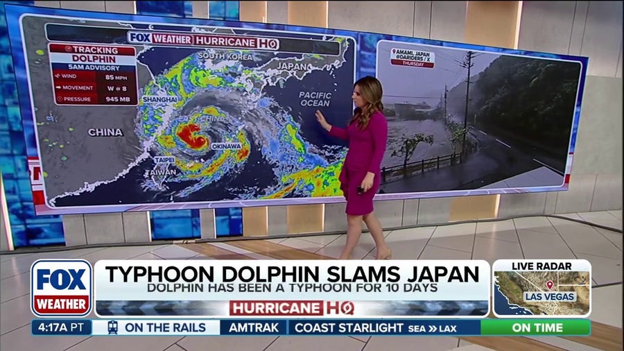 Typhoon Dolphin prepares to dive into mainland China as Pacific stays active